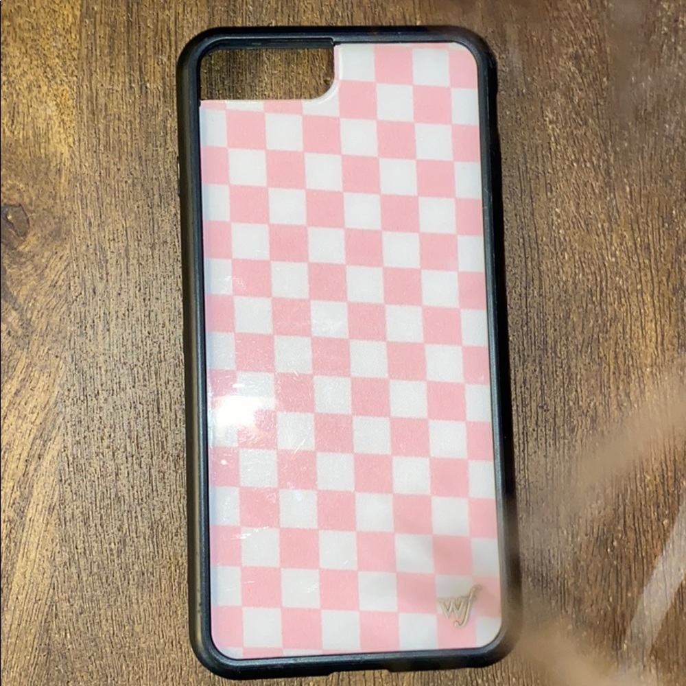 Iphone 8 plus Pink checkers Wildflower case